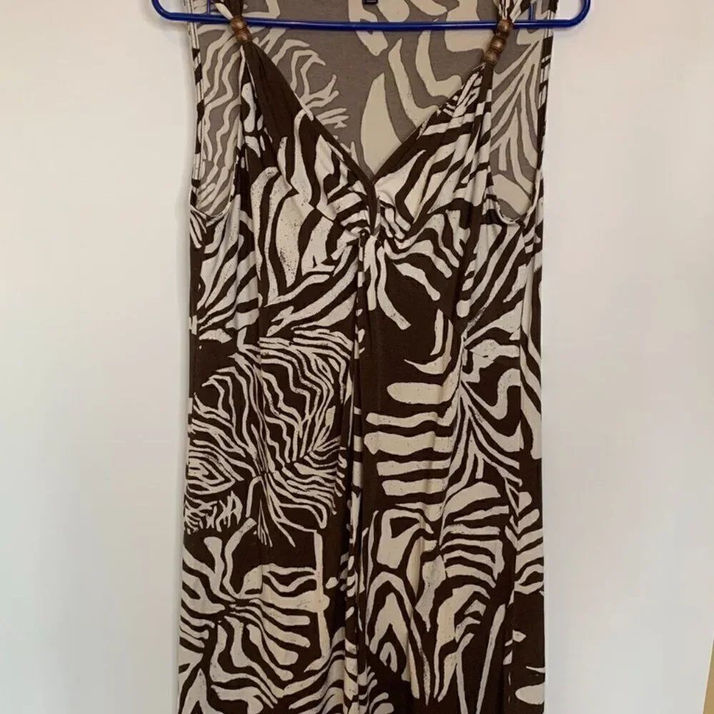 Jones New York Signature Large Leaf Print Midi Dress